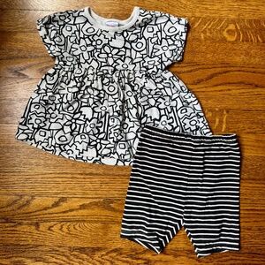 Hanna Andersson Black and White Shorts Play Set